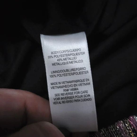 Julia Jordan V-Neck Metallic Stripe Mini Dress, Long Sleeve, Lined, size 4, EUC! - Picture 10 of 13